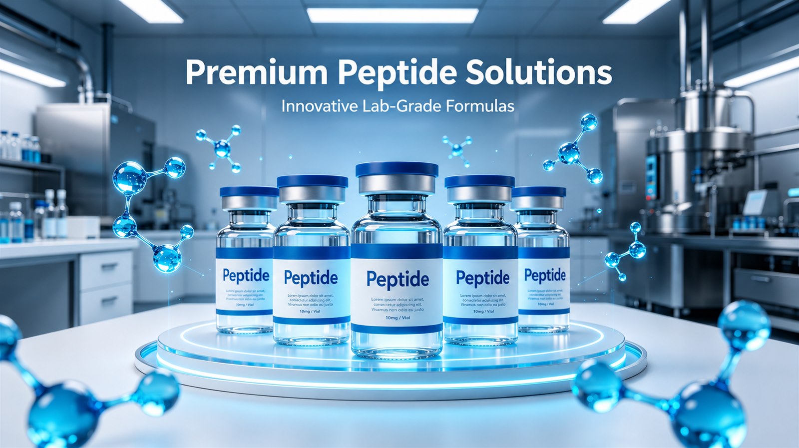 Premium peptide solutions in a modern laboratory